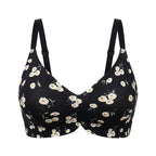 Cheerful Cherry Print Wire-Free Plunge Bra with Scalloped Trim