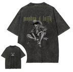Retro Manga Warrior Oversized Vintage Streetwear Casual Graphic T-Shirt