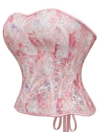 Ethereal Pink Floral Print Strapless Corset with Sweetheart Neckline