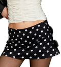 Polka Dot Stretch Mini Skirt with Flared Streetwear Inspired Fit