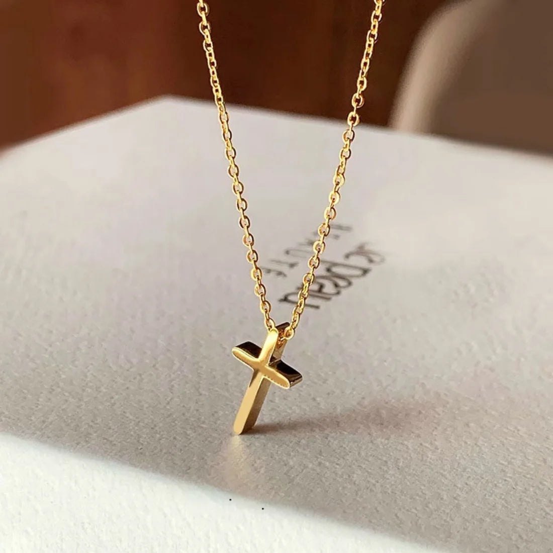 Minimalist Cross Pendant Necklace Gothic Alternative Everyday Fashion Jewelry