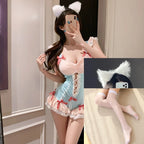Pastel Ruffle-Trim Bodysuit with Contrast Ribbon Lace-Up Detailing