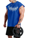 Manga-Inspired Cotton Sleeveless Tank Top with Dark Gothic Lettering Streetwear Aesthetic