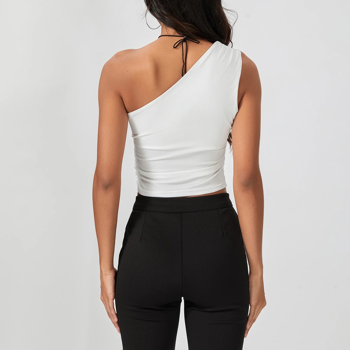 One-Shoulder Tank Top with Relaxed Fit Contemporary Casual Streetwear Style