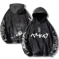 Minimalist Gothic Anime Streetwear Hoodie With Oversized Urban Fit