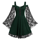 Gothic Lace Bell Sleeve Dress for Alternative Fashion Style