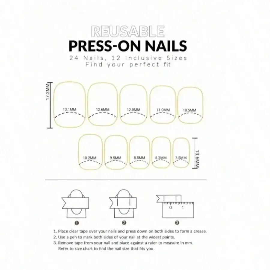 Dark Floral Gothic Press-On Nail Art Set