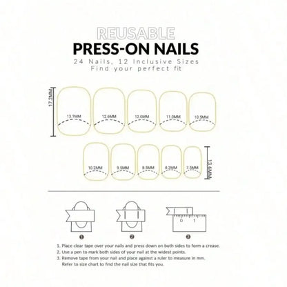 Dark Floral Gothic Press-On Nail Art Set