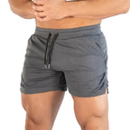 Men's Mid-Rise Elastic Waist Performance Gym Shorts with Regular Fit Casual Activewear Design