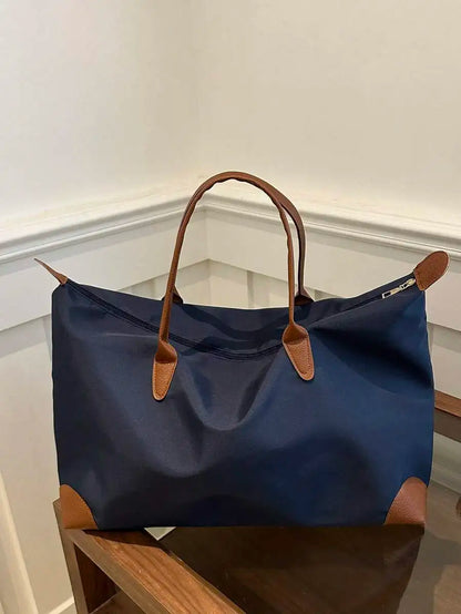 Minimalist Large Capacity Weekender Tote Bag with Zip Closure