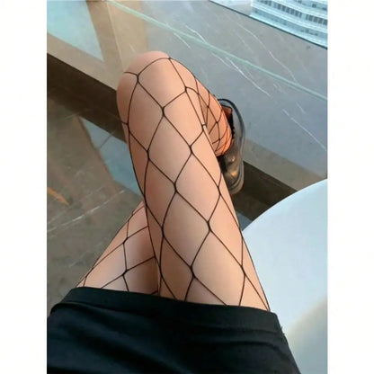 Plus Size Large Diamond Fishnet Pantyhose High Stretch Alternative Fashion Tights