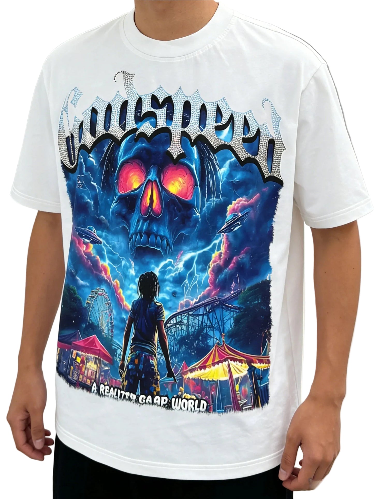Nightmare Realm Anime Graphic Oversized Vintage Washed Cotton T-Shirt