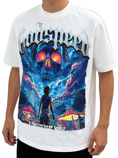 Nightmare Realm Anime Graphic Oversized Vintage Washed Cotton T-Shirt