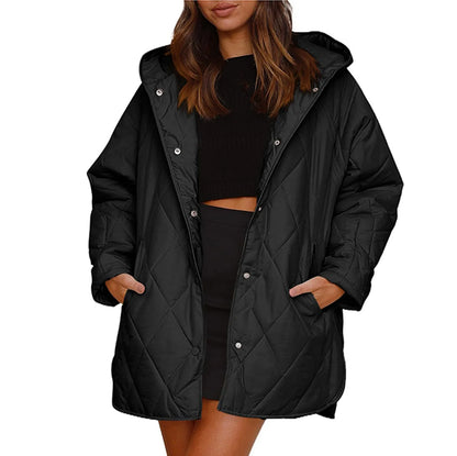 Women's Long Lightweight Padded Coat Relaxed Casual Winter Everyday Layering Jacket