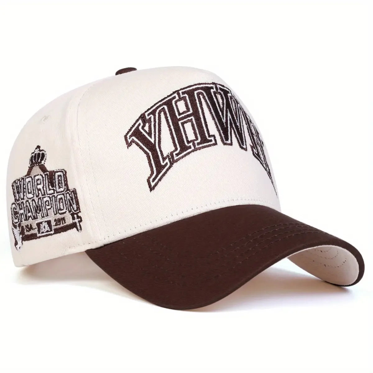 Embroidered Two-Tone Adjustable Baseball Cap with Curved Brim for Modern Streetwear Fashion