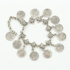 Layered Coin Charm Anklet for Bohemian Dark Feminine and Festival Styling