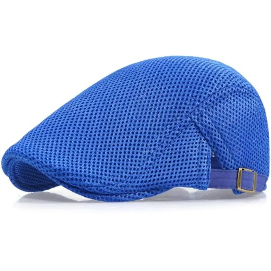 Breathable Mesh Ivy Flat Cap Adjustable Cotton Casual Vintage Driving Streetwear Hat