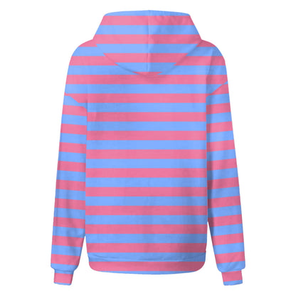 Relaxed Striped Hooded Pullover with Modern Color Block Streetwear Styling