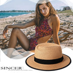 Roll-Up Straw Fedora Hat with Wide Brim for Beach Travel and Everyday Summer Style