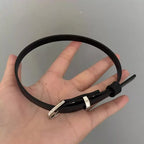 Minimal Belt Buckle Choker Necklace for Punk Gothic and Alternative Streetwear Fashion Styling