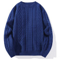 Men's Cable Knit Crew Neck Relaxed Fit Contemporary Sweater Pullover
