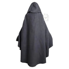 Women's Fantasy-Inspired Hooded Cape Dress Set with Layered Robe and Coordinated Wig