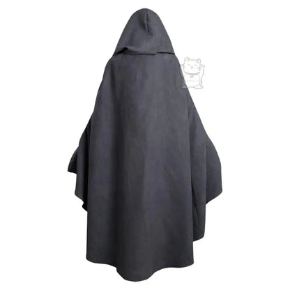 Women's Fantasy-Inspired Hooded Cape Dress Set with Layered Robe and Coordinated Wig