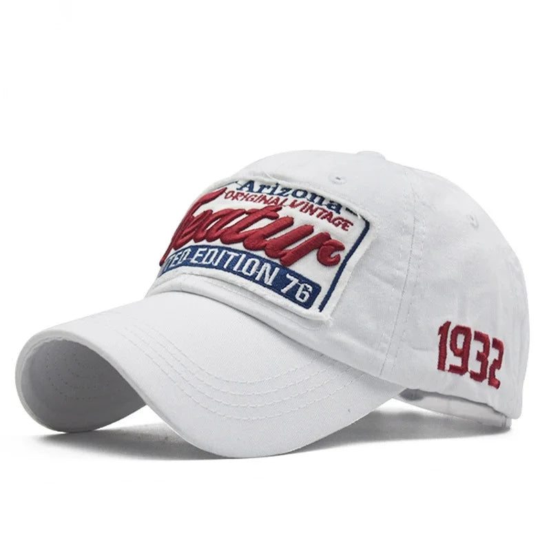 Unisex Vintage Style Baseball Cap with Embroidered Patch for Casual Streetwear Fashion