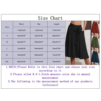 High Waist Lace-Up A-Line Midi Skirt with Pockets Casual Contemporary Everyday Style