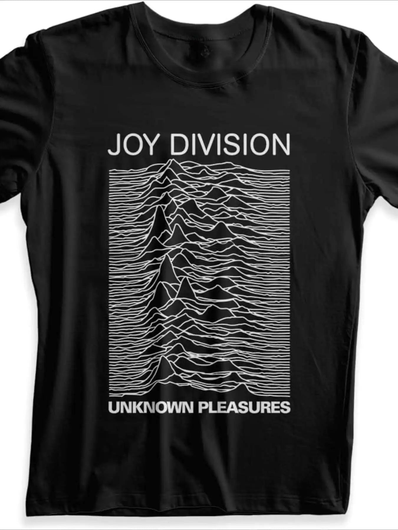 Minimalist Wave Graphic Cotton T-Shirt with Vintage Music-Inspired Streetwear Style