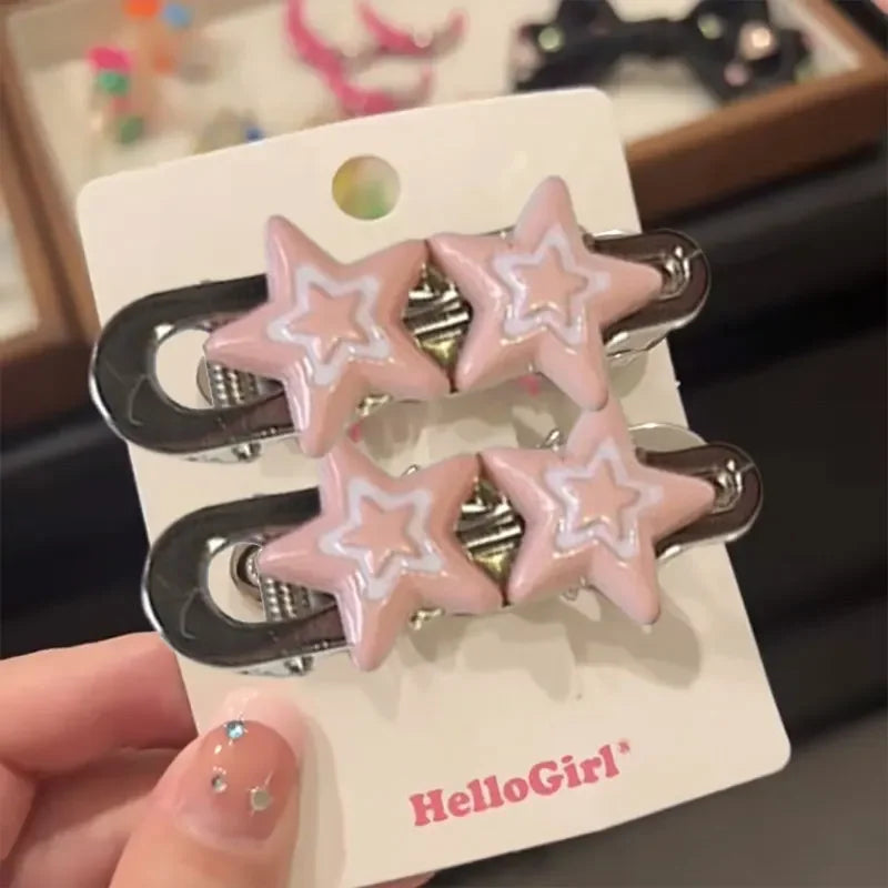 Y2K Star Hair Clip Set Alternative Streetwear Statement Accessories