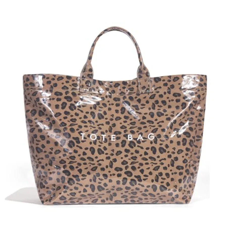 Oversized Waterproof Tote Bag with Animal Inspired Pattern Beach Carryall