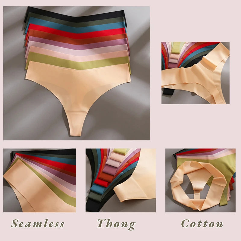 Seven-Piece Seamless V-Front Thong Set in Vibrant Jewel Tones