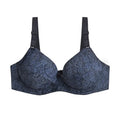 Plus Size Ultra-Thin Wireless Full-Cup Bra with Adjustable Straps and Subtle Embroidered Animal Pattern