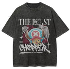 Retro Pirate Manga Oversized Vintage Washed Streetwear Graphic T-Shirt