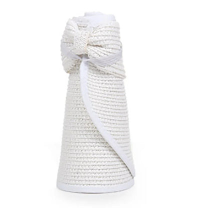 Foldable Wide Brim Straw Visor Hat with Open Top Design for Beach and Summer Travel