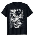 Dark Anime Skull Graphic T-Shirt with Gothic Manga Streetwear Aesthetic