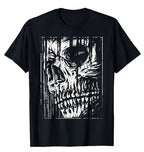 Dark Anime Skull Graphic T-Shirt with Gothic Manga Streetwear Aesthetic