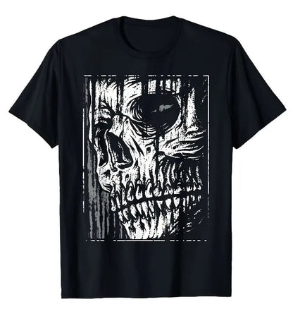Dark Anime Skull Graphic T-Shirt with Gothic Manga Streetwear Aesthetic