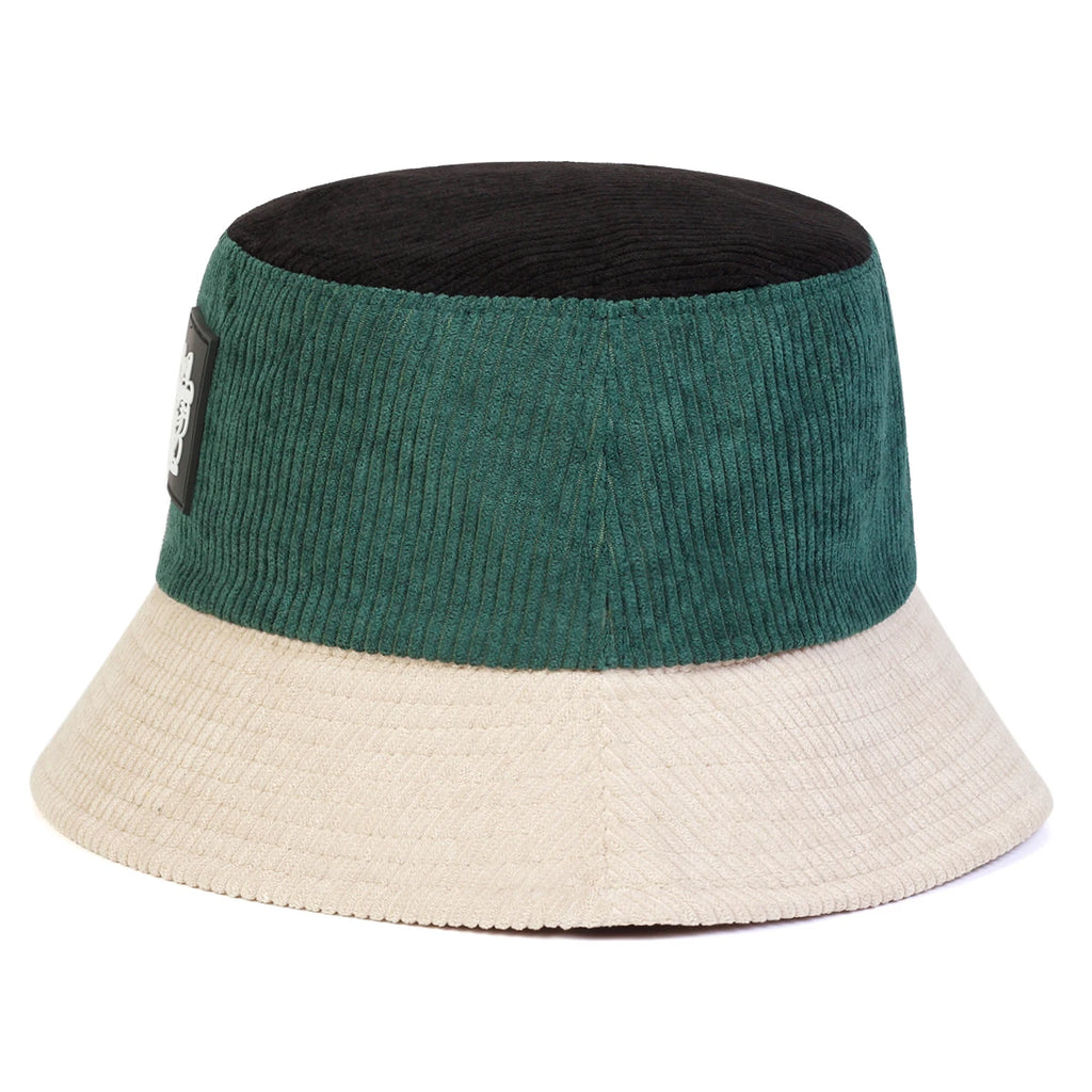 Embroidered Bucket Hat with Contrast Brim for Casual Outdoor Streetwear Everyday Fashion Style