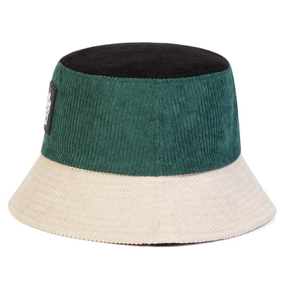 Embroidered Bucket Hat with Contrast Brim for Casual Outdoor Streetwear Everyday Fashion Style