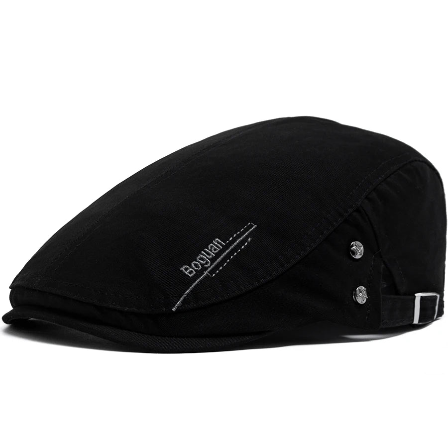 Classic Cotton Ivy Flat Cap Button Detail Casual Vintage Streetwear Beret Hat