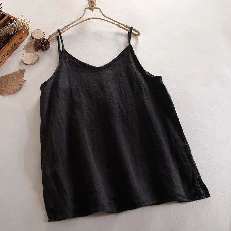Relaxed V-Neck Camisole Tank Top with Lightweight Everyday Streetwear Styling