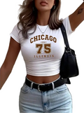 Vintage Athletic Graphic Baby Tee with Fitted Crop Streetwear Silhouette