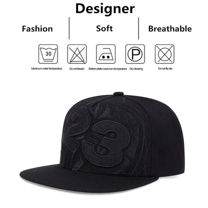 Embroidered Flat Brim Snapback Cap Adjustable Streetwear Hip Hop Baseball Fashion Hat