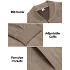Men's Suede-Style Zip Bomber Jacket with Minimalist Streetwear Design