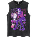 Kawaii Alternative Streetwear Sleeveless Tank Top with Retro Manga Character Graphic Design