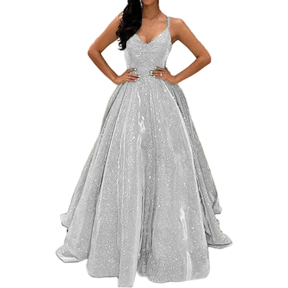 Sparkling Corset Waist Alternative Eveningwear Ball Gown Dress