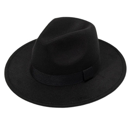 Classic Wide Brim Felt Fedora Hat with Structured Crown for Modern Everyday Styling
