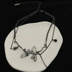Vintage Gothic Dragonfly Charm Choker Necklace for Dark Feminine Alternative Fashion Styling